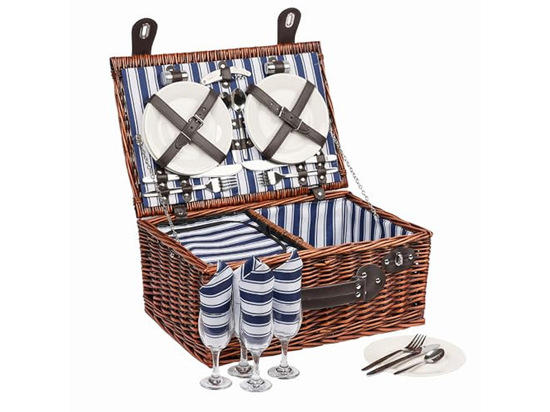 सूती पिकनिक टोकरी बच्चों के लिए प्लास्टिक पोर्टेबल इंसुलेटेड लकड़ी का ढक्कन मशरूम