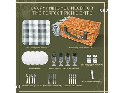 मिनी पिकनिक टोकरी सेट बच्चों की टोकरी विकर गोल दीवार के लिए 5