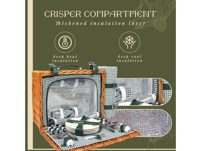 मिनी पिकनिक टोकरी सेट बच्चों की टोकरी विकर गोल दीवार के लिए 5