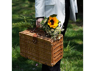 OEM थोक बल्क पिकनिक टोकरी गोल विकर टोकरी प्राचीन लकड़ी के बच्चों