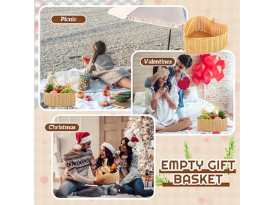 पिकनिक टोकरी हस्तनिर्मित विकर टोकरियाँ कूलर 100% पॉलिएस्टर कंबल सेट हार्ट