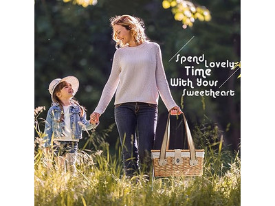 पिकनिक टोकरी सेट पर्यावरण के अनुकूल बड़े परिवार 6 व्यक्ति खिलौना लड़कियों के लिए