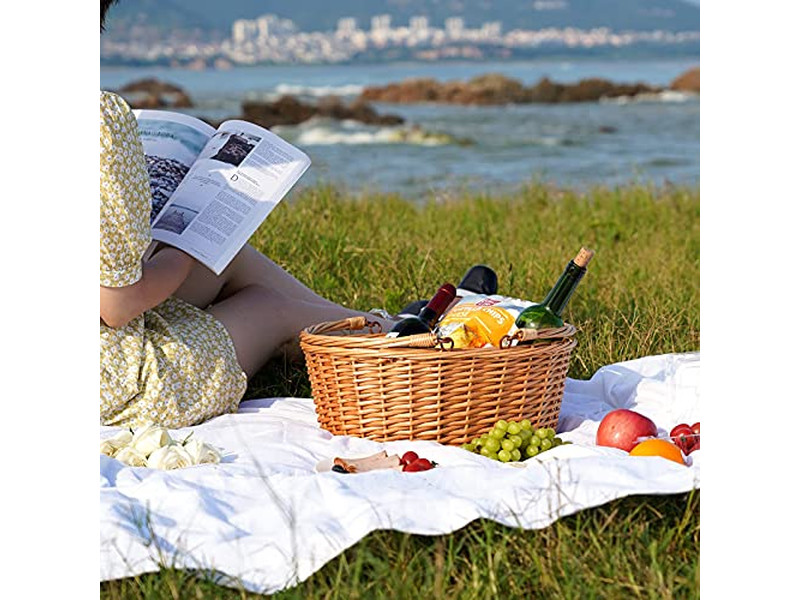 पिकनिक टोकरियाँ इंसुलेटेड कटलरी सेट वेलेंटाइन डे टोकरी प्लास्टिक भंडारण