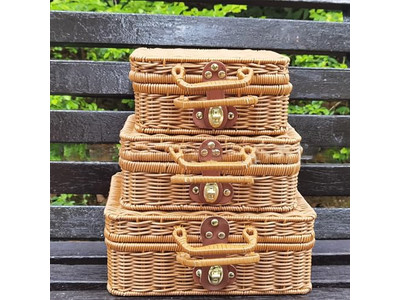 बिक्री के लिए सस्ती पिकनिक टोकरियाँ टोकरी सेट नीला केवल हटाने योग्य ढक्कन 8 व्यक्ति