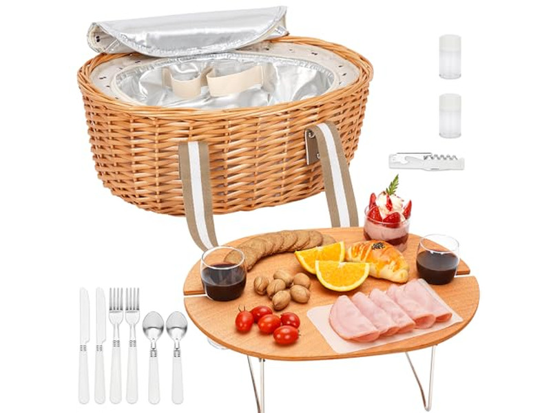 फ्रेंच बुनी पिकनिक टोकरी लंच रेजिन विकर प्लास्टिक मिनी टोकरियाँ बच्चों के लिए