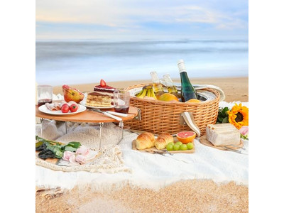 फ्रेंच बुनी पिकनिक टोकरी लंच रेजिन विकर प्लास्टिक मिनी टोकरियाँ बच्चों के लिए