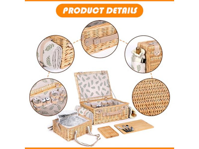 1 साल के बच्चे के लिए पिकनिक टोकरी खिलौना कस्टम रतन टोकरियाँ रग और सेट उपहार सेट