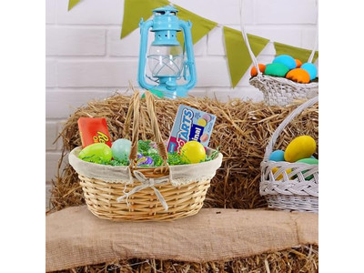 पिकनिक टोकरी पीली विकर बड़ी आउटडोर गुलाबी ढक्कन के साथ इंसुलेटेड बड़ी