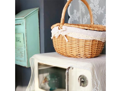 खिलौना पिकनिक टोकरी भोजन के साथ व्यक्तिगत विकर सस्ता छोटा पिक अप